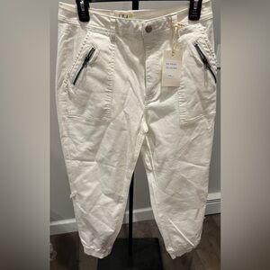 NWT Letters to Juliet white joggers-Size Large